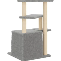 vidaXL kradsetræ med sisalstolper 83,5 cm lysegrå