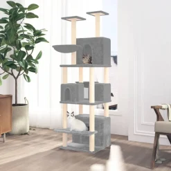 vidaXL kradsetræ med sisalstolper 180 cm lysegrå