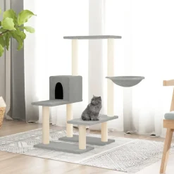 vidaXL kradsetræ med sisalstolper 94,5 cm lysegrå