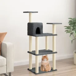 vidaXL kradsetræ med sisalkradsestolper 118,5 cm mørkegrå