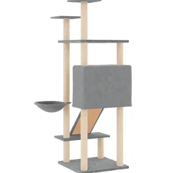 vidaXL kradsetræ med sisalstolper 153 cm lysegrå
