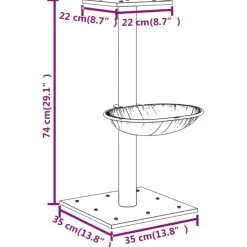 vidaXL kradsetræ med sisalkradsestolpe 74 cm mørkegrå