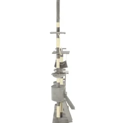 vidaXL kradsetræ til katte med sisal-kradsstolper 230-250 cm grå
