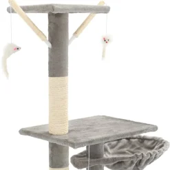 vidaXL kradsetræ til katte med sisal-kradsstolper 230-250 cm grå