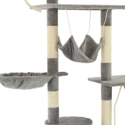 vidaXL kradsetræ til katte med sisal-kradsstolper 230-250 cm grå
