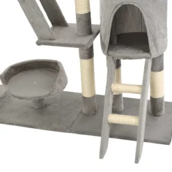 vidaXL kradsetræ til katte med sisal-kradsstolper 230-250 cm grå
