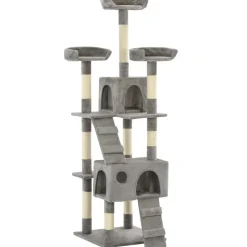 vidaXL kradsetræ til katte med sisal-kradsestolper 170 cm grå