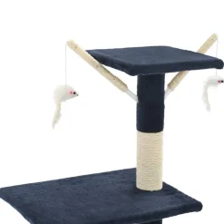vidaXL kradsetræ til katte med sisal-kradsestolper 138 cm mørkeblå