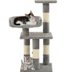 vidaXL kradsetræ til katte med sisal-kradsestolper 65 cm grå