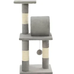 vidaXL kradsetræ til katte med sisal-kradsestolper 65 cm grå