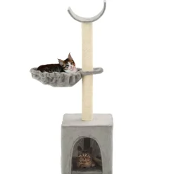 vidaXL kradsetræ til katte med sisal-kradsestolper 105 cm grå