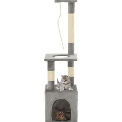 vidaXL kradsetræ til katte med sisal-kradsestolper 109 cm grå