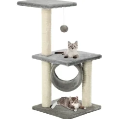 vidaXL kradsetræ til katte med sisal-kradsestolper 65 cm grå
