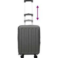vidaXL Kuffert med lås Mørkegrå 34 x 23 x 55.5 cm ABS Plastik