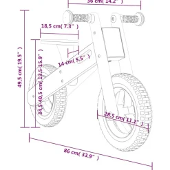 vidaXL løbecykel til børn print grå