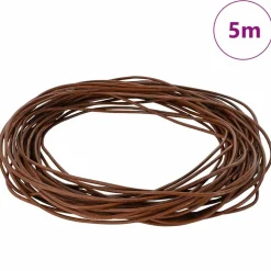 vidaXL Lædersnor Lys Brun Ø1 mm x 5 m Læder
