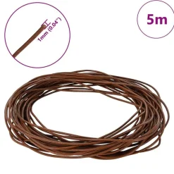 vidaXL Lædersnor Lys Brun Ø1 mm x 5 m Læder