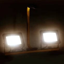 vidaXL LED-projektør med håndtag 2x30 W varm hvid