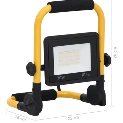 vidaXL LED-projektør med håndtag 30 W varmt hvidt lys