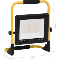 vidaXL LED-projektør med håndtag 100 W varm hvid