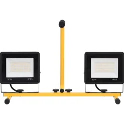 vidaXL LED-projektør med håndtag 2x50 W varm hvid
