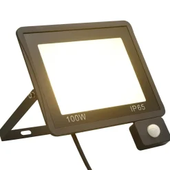 vidaXL LED-projektør med sensor 100 W varm hvid
