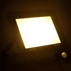 vidaXL LED-projektør med sensor 100 W varm hvid