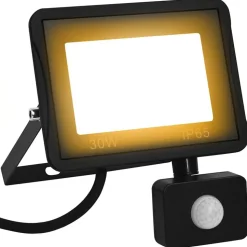 vidaXL LED-projektør med sensor 30 W varm hvid