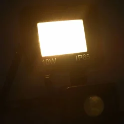 vidaXL LED-projektør med sensor 10 W varm hvid