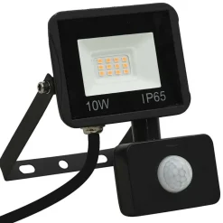 vidaXL LED-projektør med sensor 10 W varm hvid