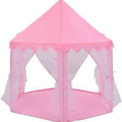 vidaXL legetelt med 250 bolde 133x140 cm prinsessetema pink