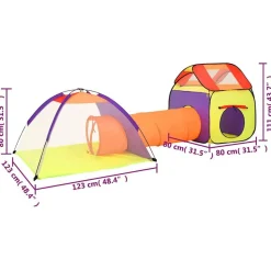 vidaXL legetelt til børn 338x123x111 cm 250 bolde flerfarvet