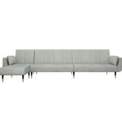 vidaXL L-formet sovesofa 275x140x70 cm velour lysegrå