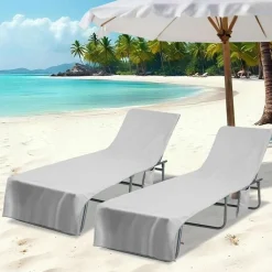 vidaXL Liggestols håndklæder 2 pcs Grå 210 x 75 cm