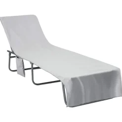 vidaXL Liggestols håndklæder 2 pcs Grå 210 x 75 cm