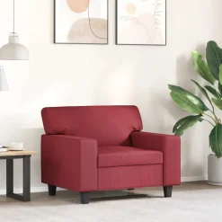 vidaXL lænestol 60 cm kunstlæder vinrød