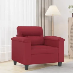 vidaXL lænestol 60 cm kunstlæder vinrød