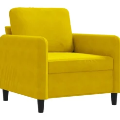 vidaXL lænestol 60 cm velour gul