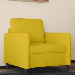 vidaXL lænestol 60 cm velour gul