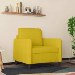 vidaXL lænestol 60 cm velour gul
