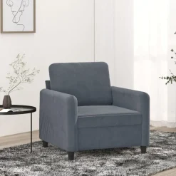 vidaXL lænestol 60 cm velour mørkegrå