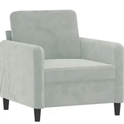 vidaXL lænestol 60 cm velour lysegrå