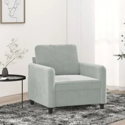 vidaXL lænestol 60 cm velour lysegrå