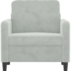 vidaXL lænestol 60 cm velour lysegrå