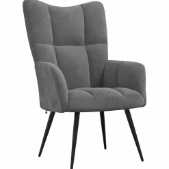 vidaXL lænestol fløjl mørkegrå