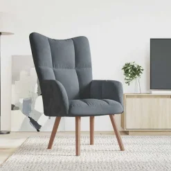 vidaXL lænestol fløjl mørkegrå