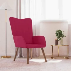 vidaXL lænestol fløjl vinrød
