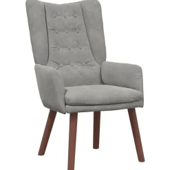 vidaXL lænestol Lysegrå 63 x 67 x 94 cm Fløjl