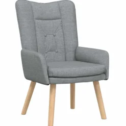 vidaXL lænestol Lysegrå 63 x 67 x 94 cm Stof og krydsfiner