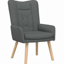 vidaXL lænestol Mørkegrå 63 x 67 x 94 cm Stof og krydsfiner